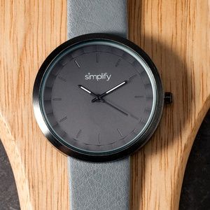 NWT Women's Grey Genuine Leather Band Watch